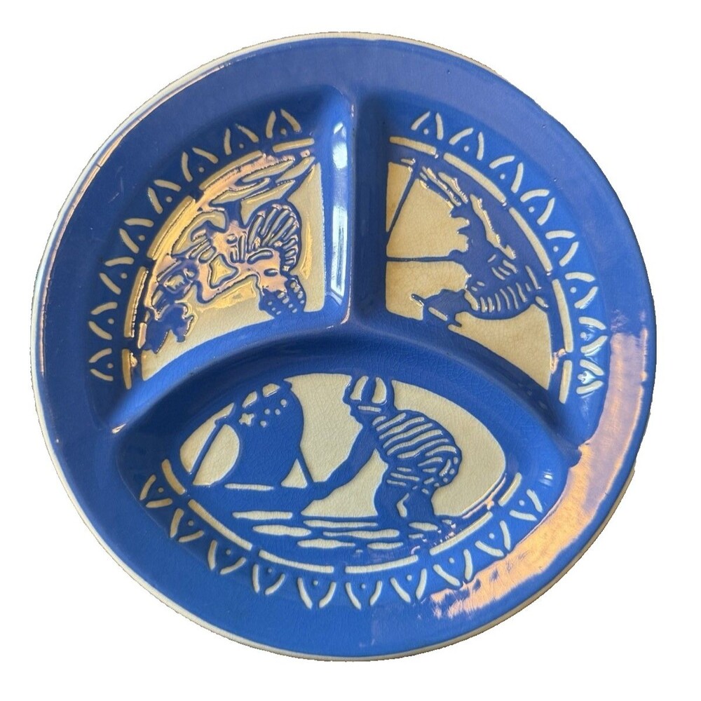 Villeroy & Boch Vintage Saxony Desden Divided Grill Plate Sailor and Boat 7.5”